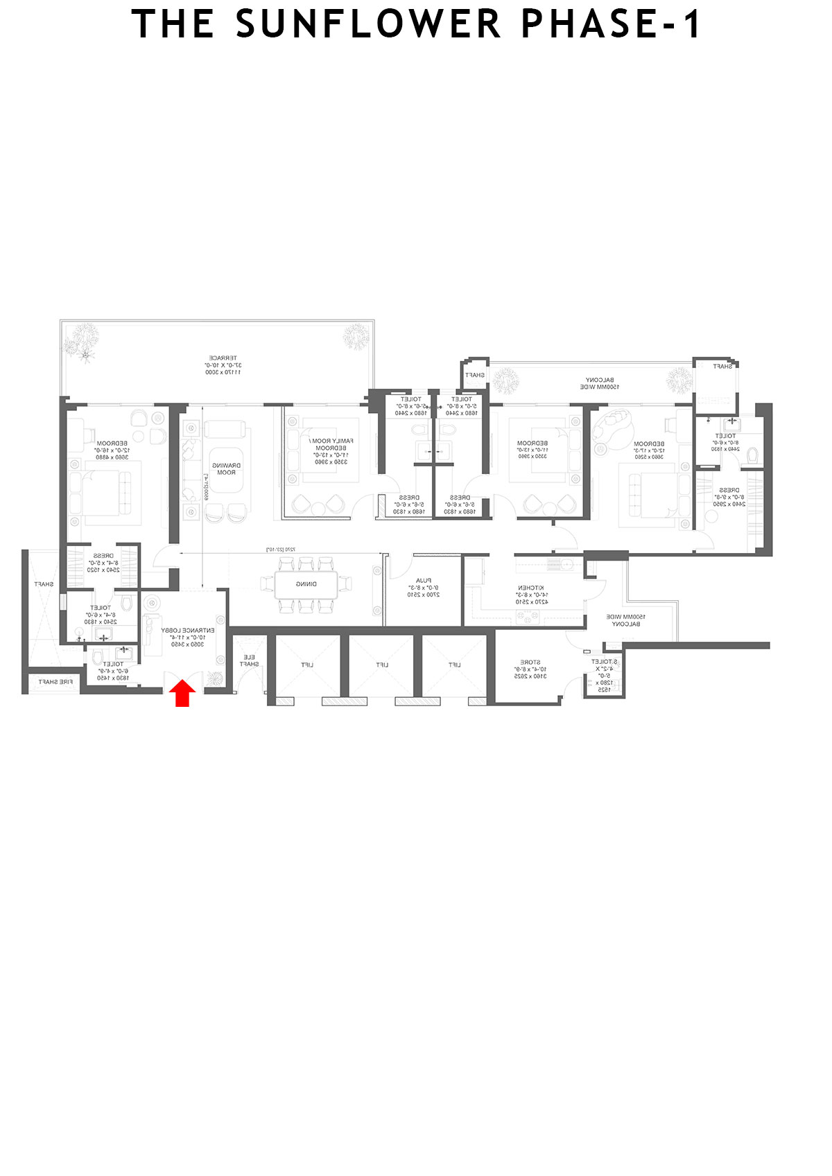 The Sunflower Tower C Unit 1 Floor Plan