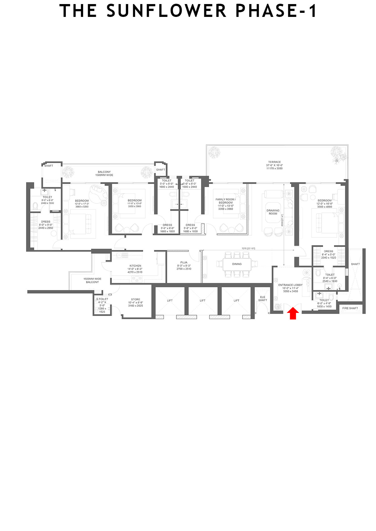 The Sunflower Tower D Unit 1 Floor Plan