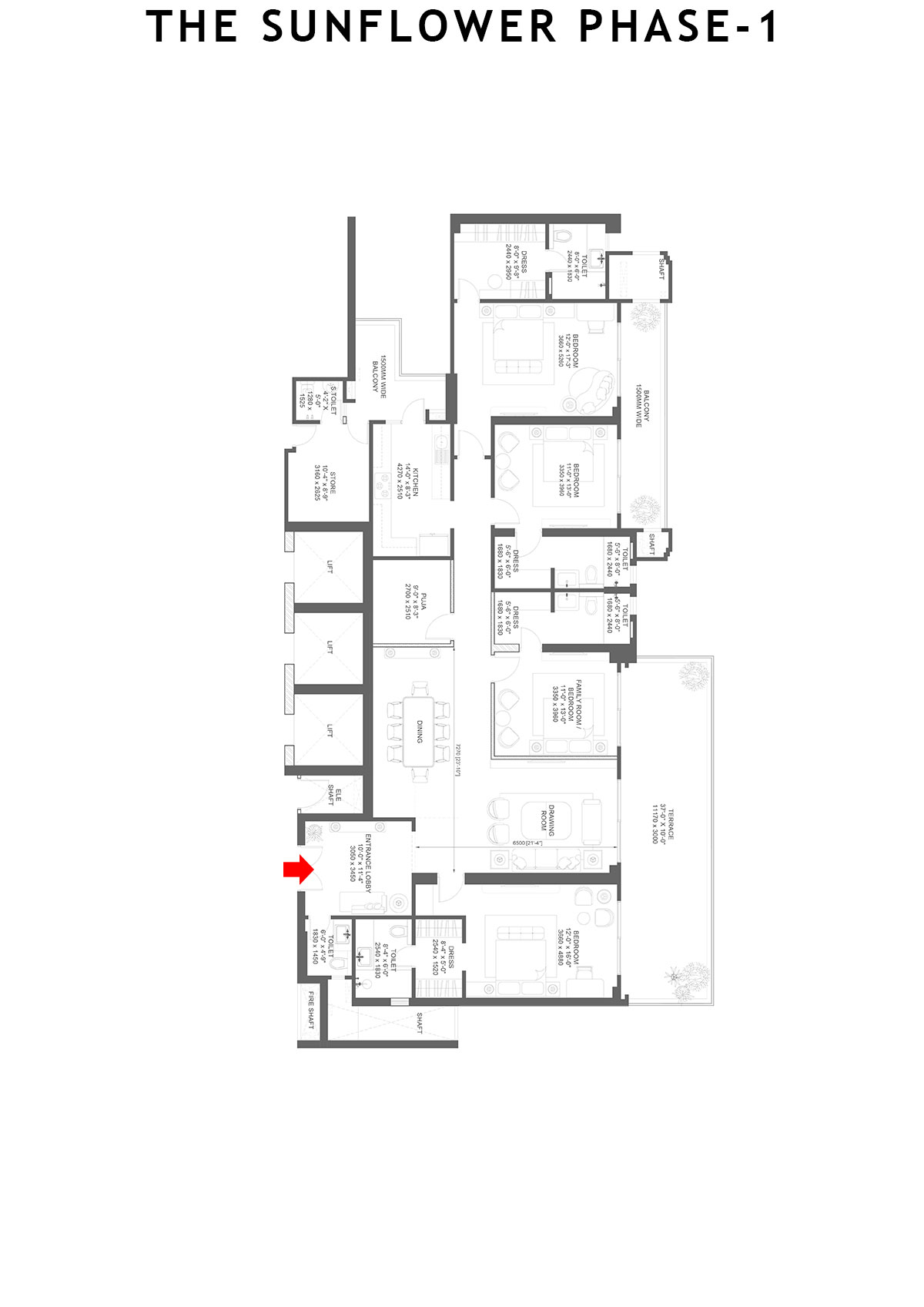 The Sunflower Tower F Unit 1 Floor Plan