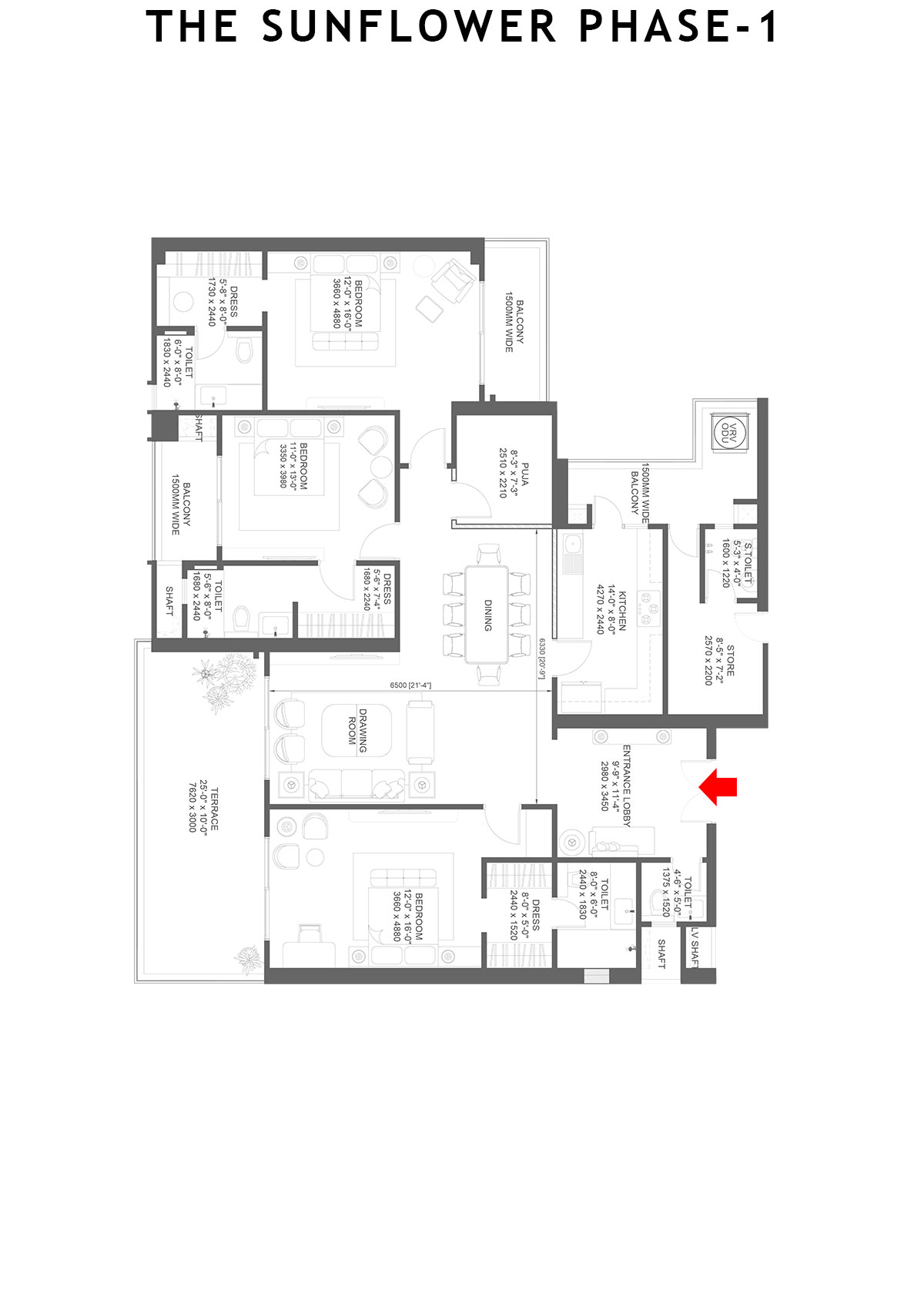 The Sunflower Tower F Unit 3 Floor Plan