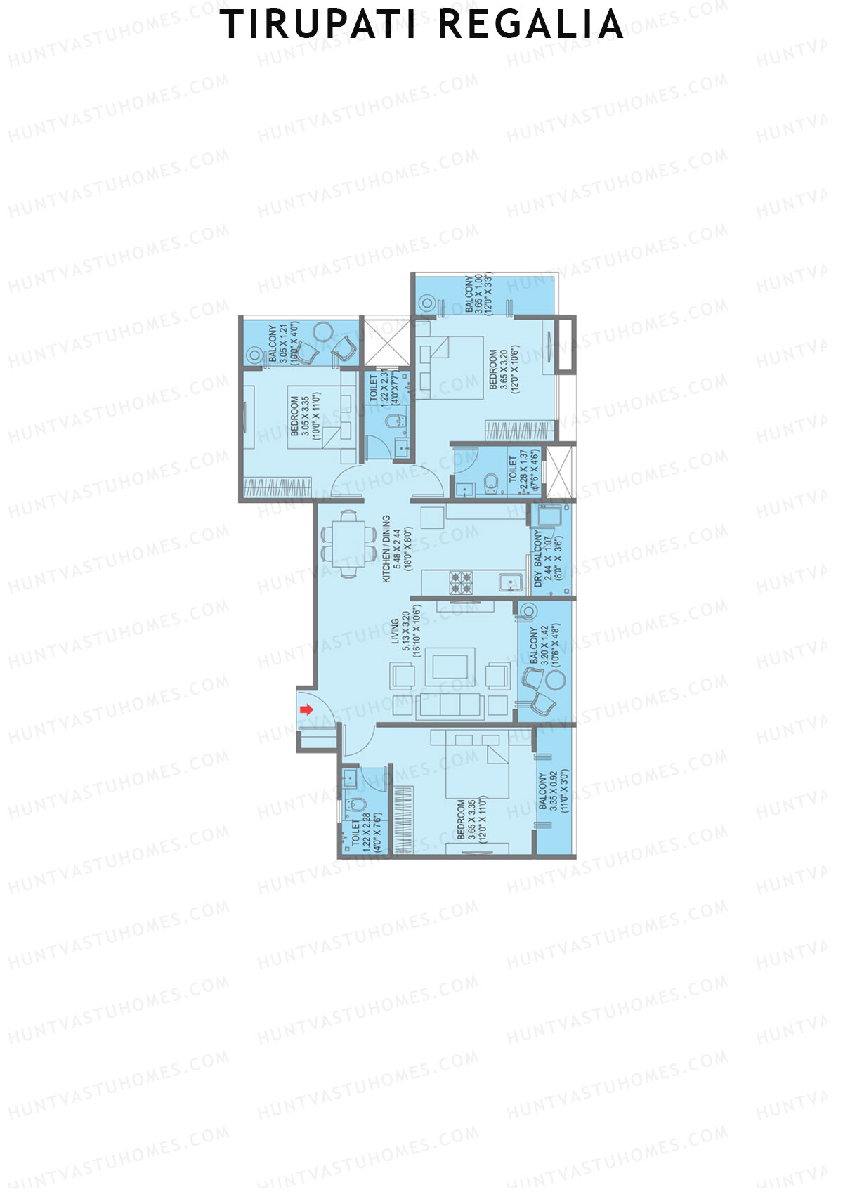 Tirupati Regalia Wing A Unit 3 Floor Plan