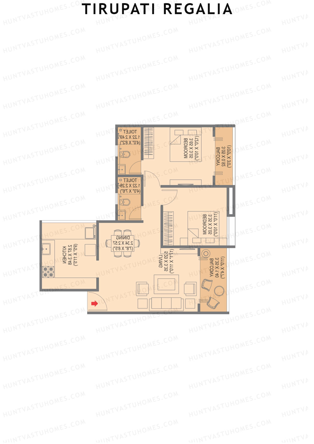 Tirupati Regalia Wing A Unit 4 (Type 2) Floor Plan