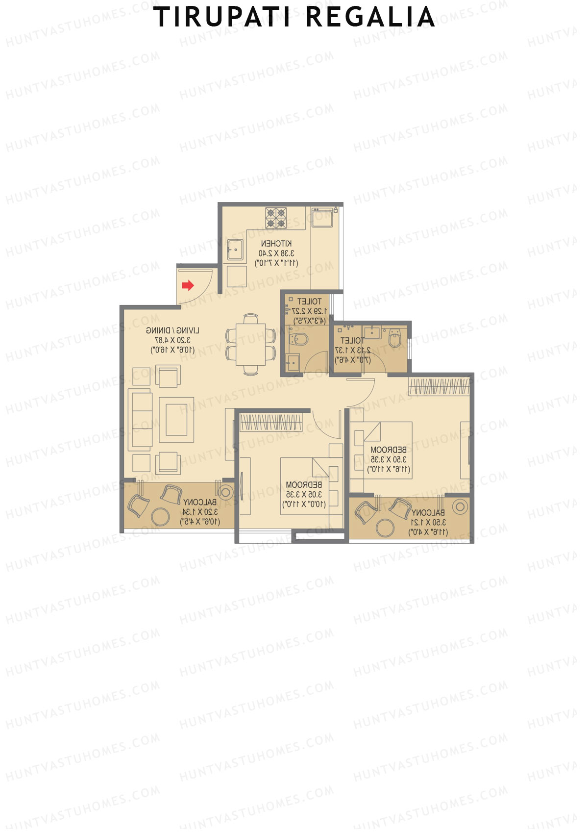 Tirupati Regalia Wing A Unit 7 (Type 1) Floor Plan
