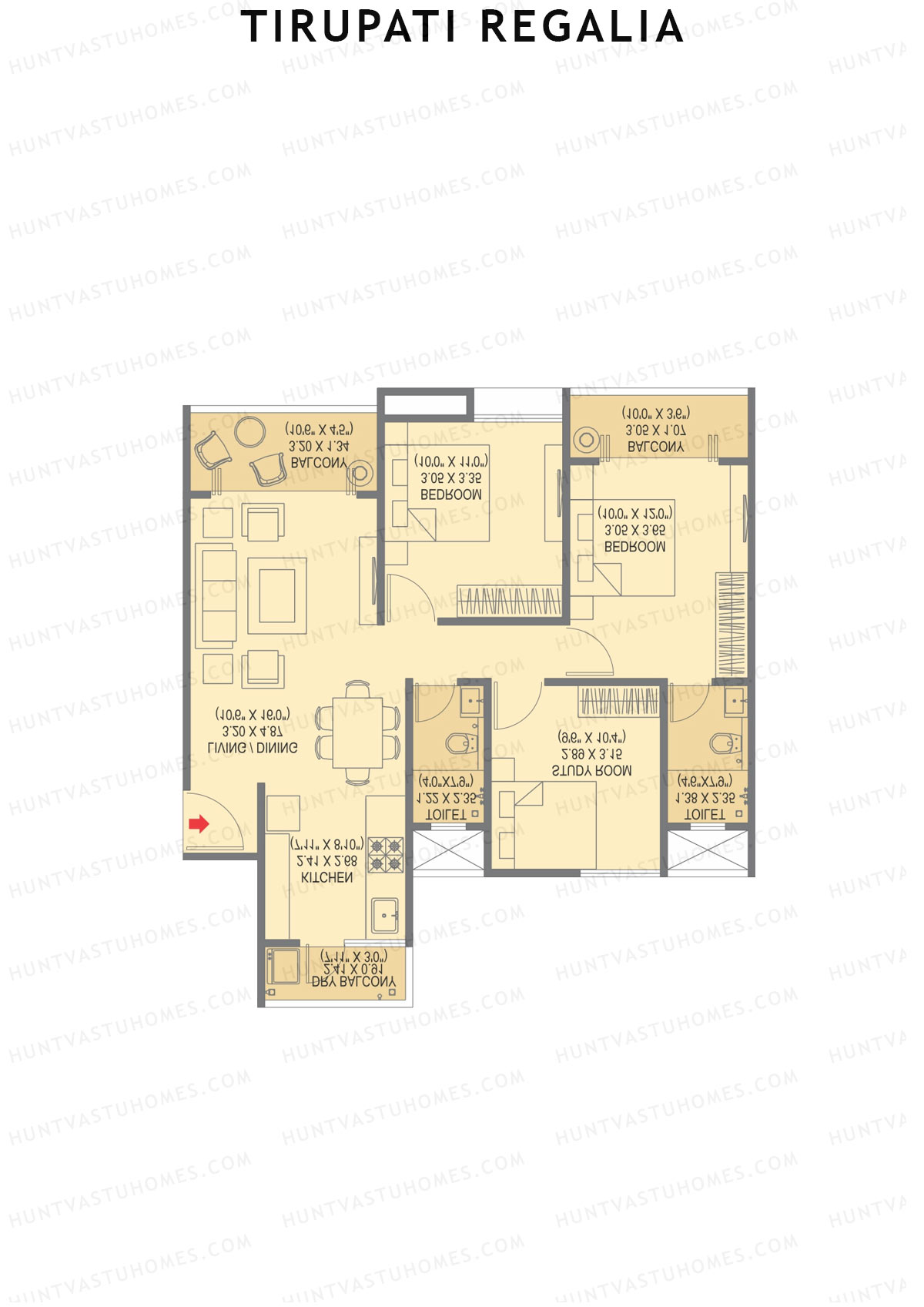 Tirupati Regalia Wing B Unit 1 Floor Plan