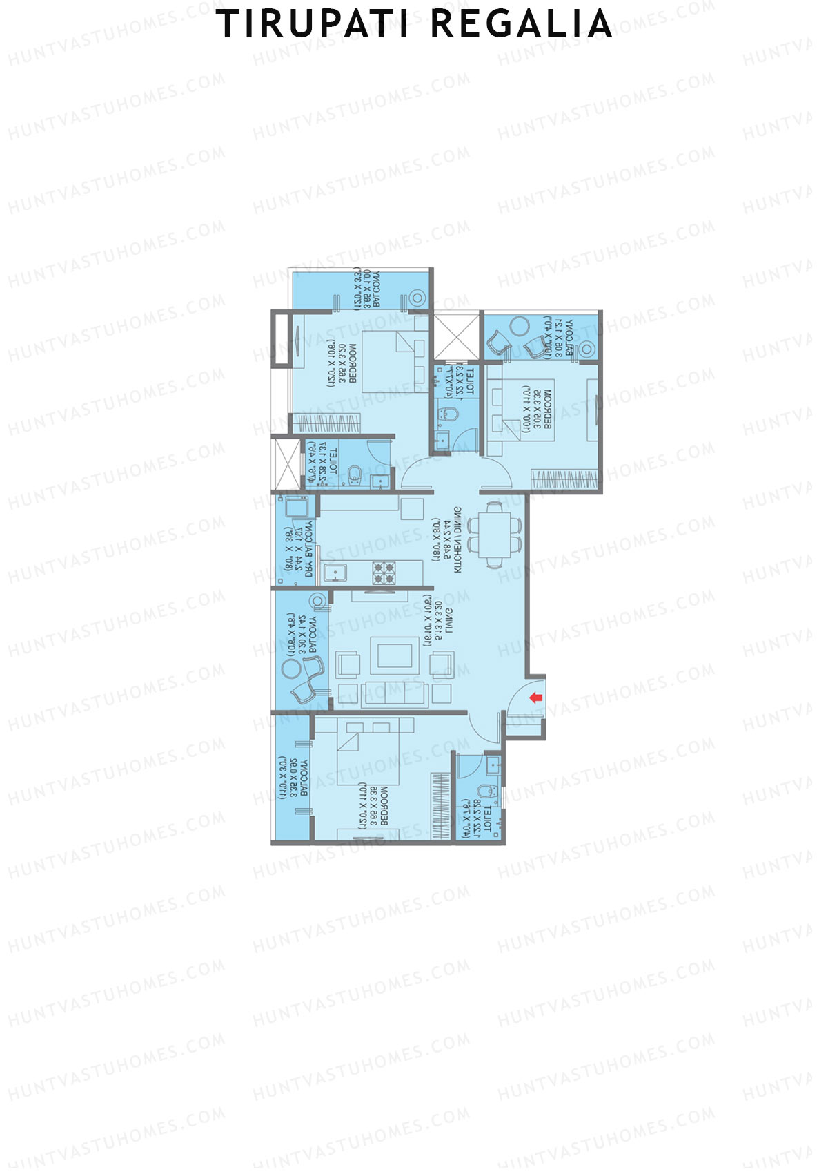 Tirupati Regalia Wing B Unit 3 Floor Plan