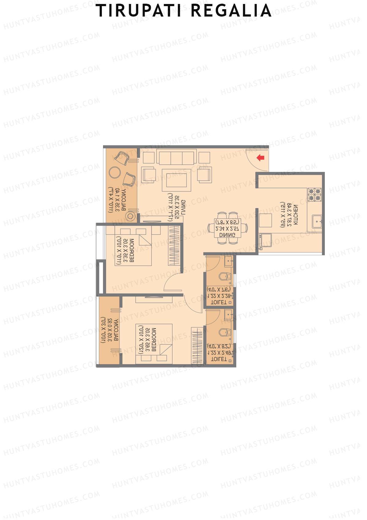 Tirupati Regalia Wing B Unit 5 (Type 2) Floor Plan