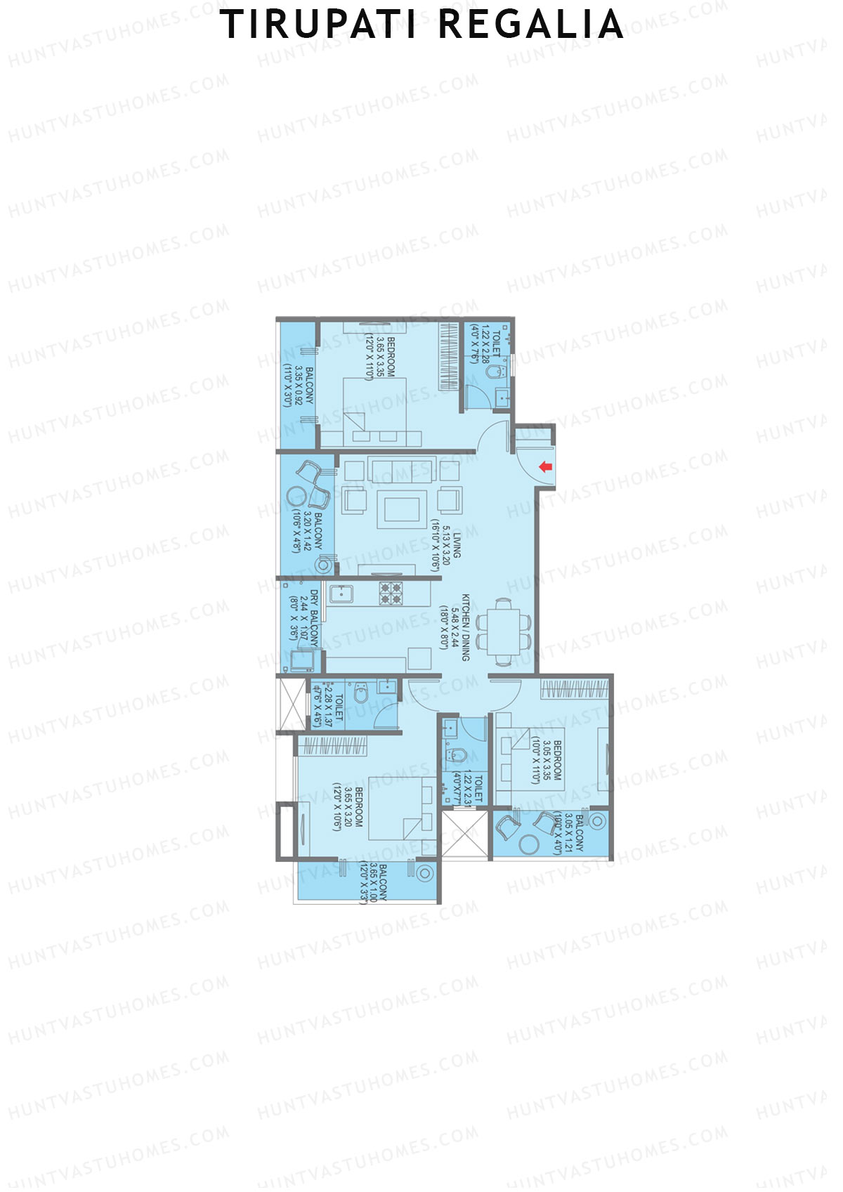 Tirupati Regalia Wing B Unit 6 Floor Plan