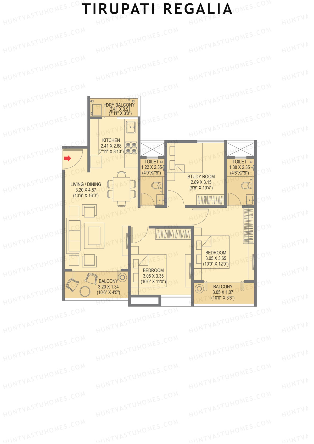 Tirupati Regalia Wing B Unit 8 Floor Plan