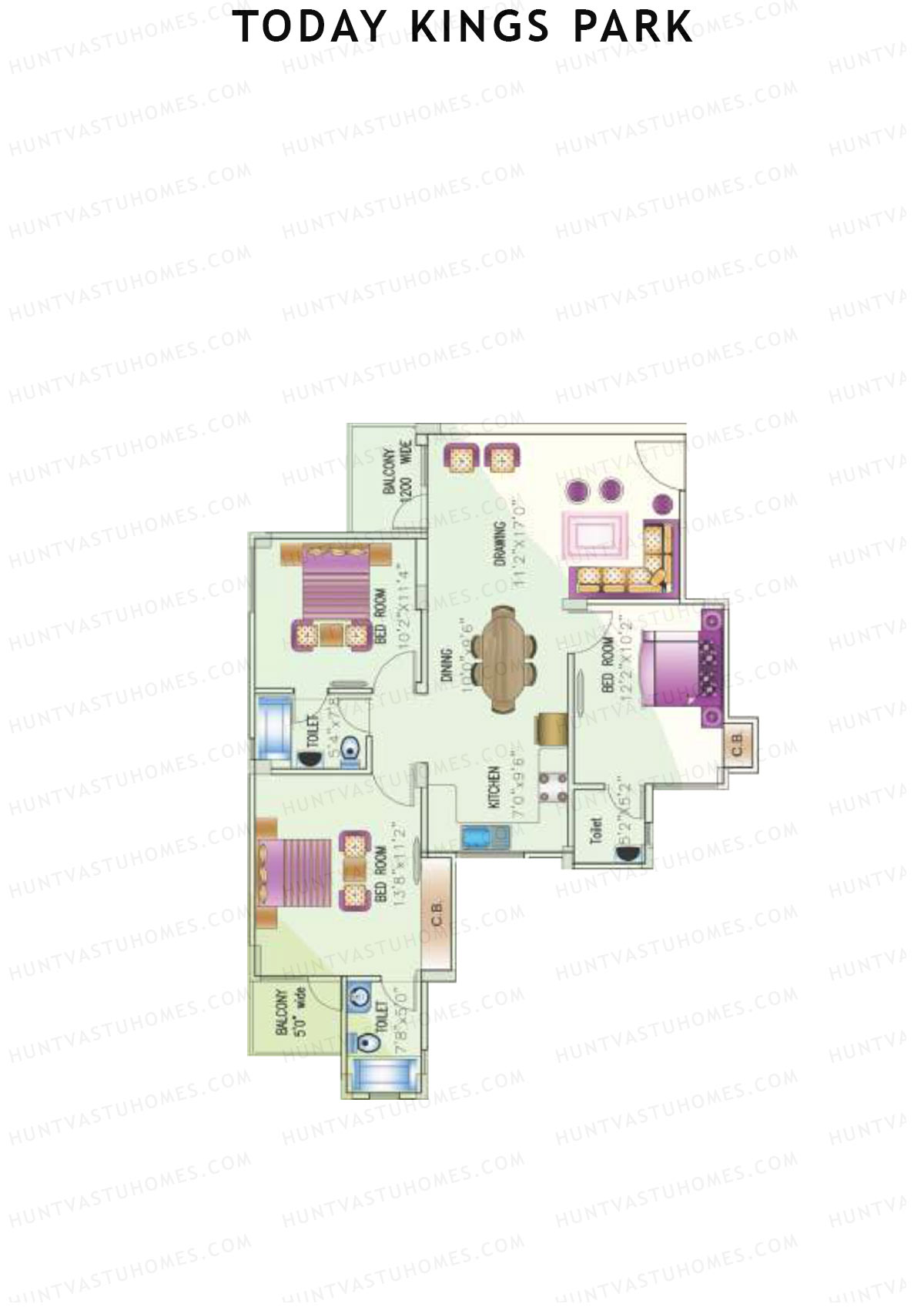 Today Kings Park Tower A Unit 6 (Type A) Floor Plan