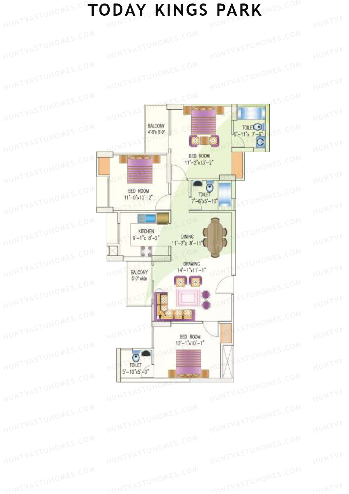 Today Kings Park Tower C Unit 2 (Type B) Floor Plan
