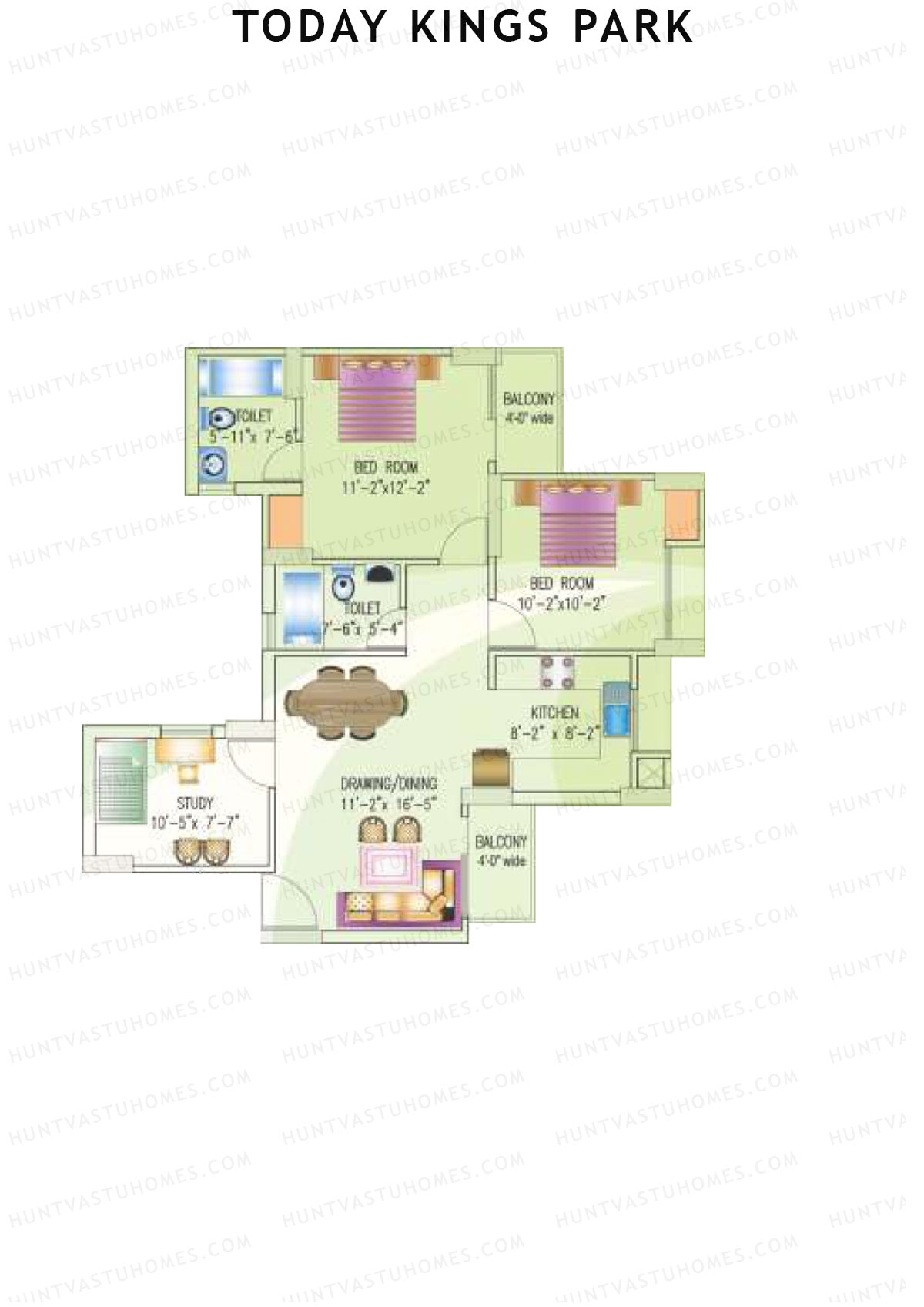 Today Kings Park Tower C Unit 3 (Type A) Floor Plan