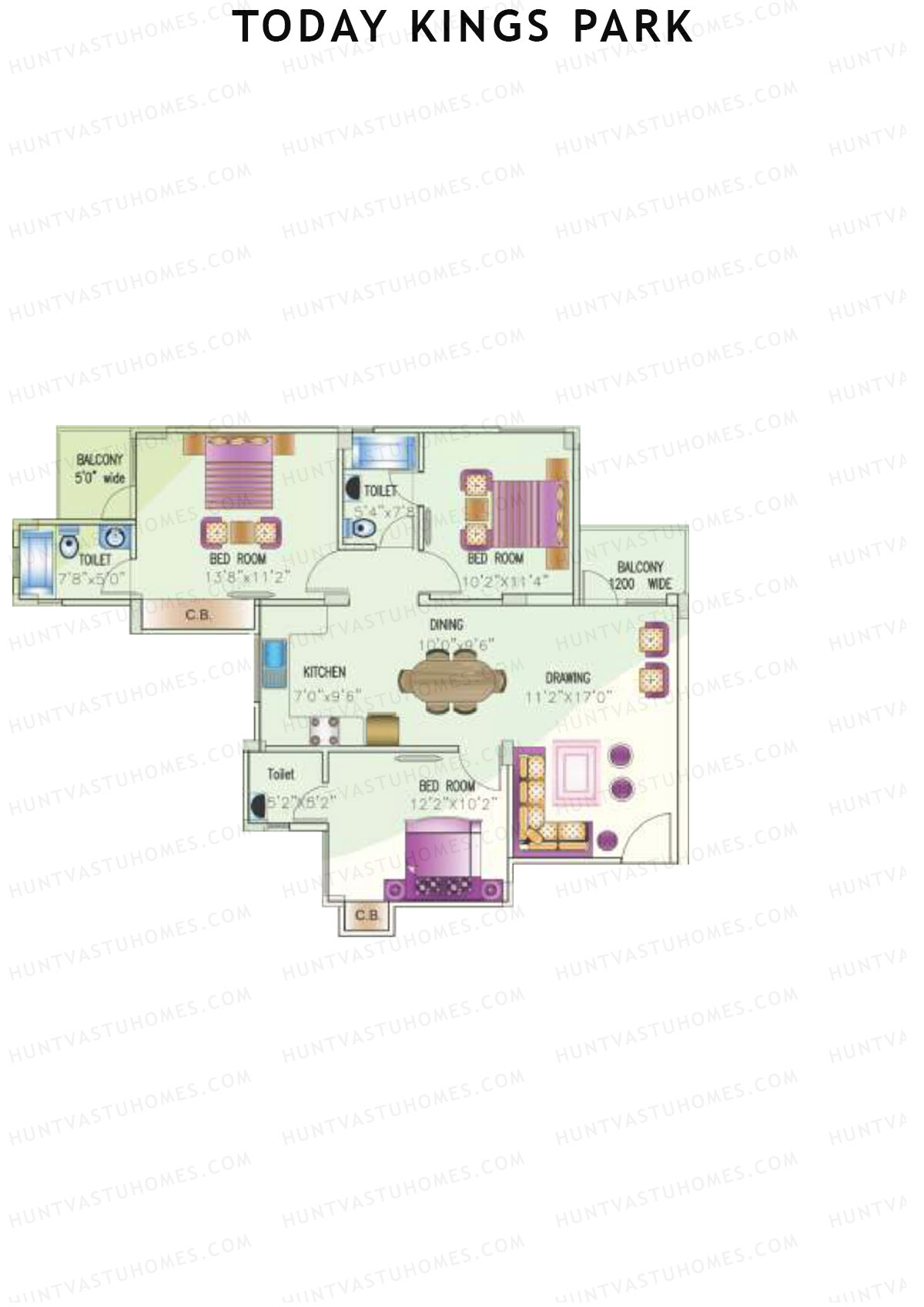 Today Kings Park Tower E Unit 3 (Type A) Floor Plan