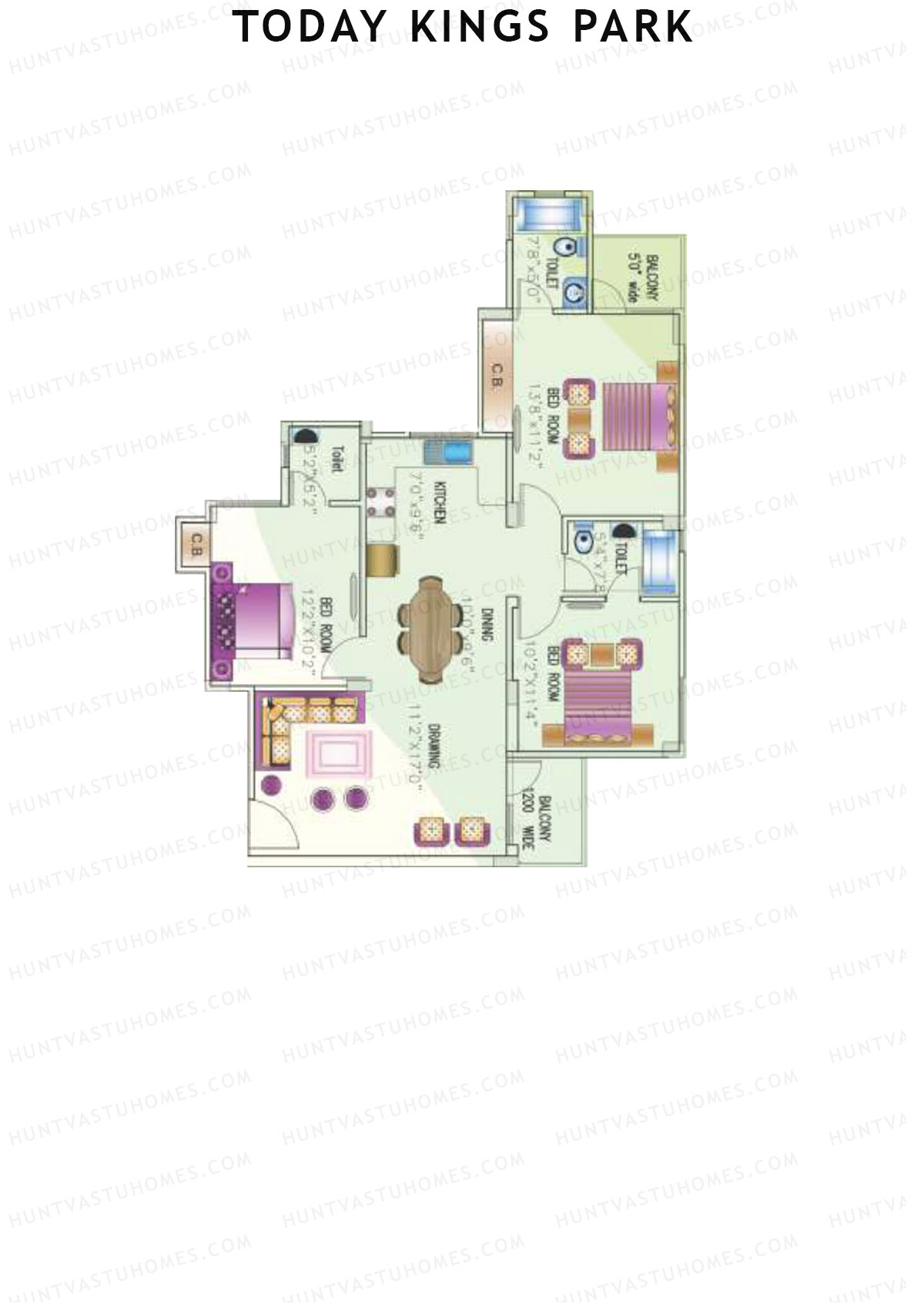 Today Kings Park Tower G Unit 3 (Type A) Floor Plan