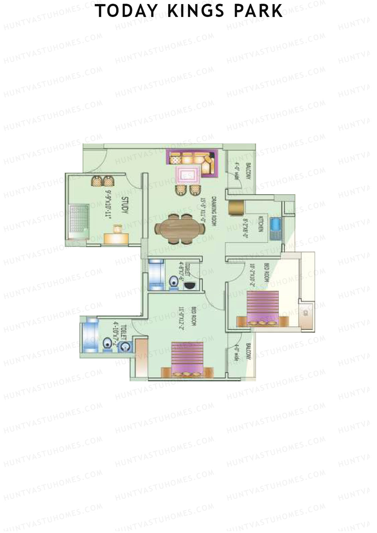 Today Kings Park Tower H Unit 2 (Type C) Floor Plan