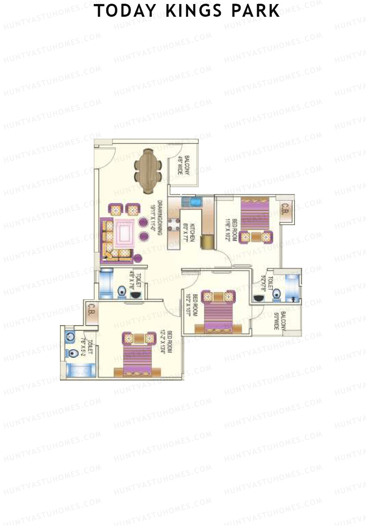 Today Kings Park Tower H Unit 4 (Type C) Floor Plan