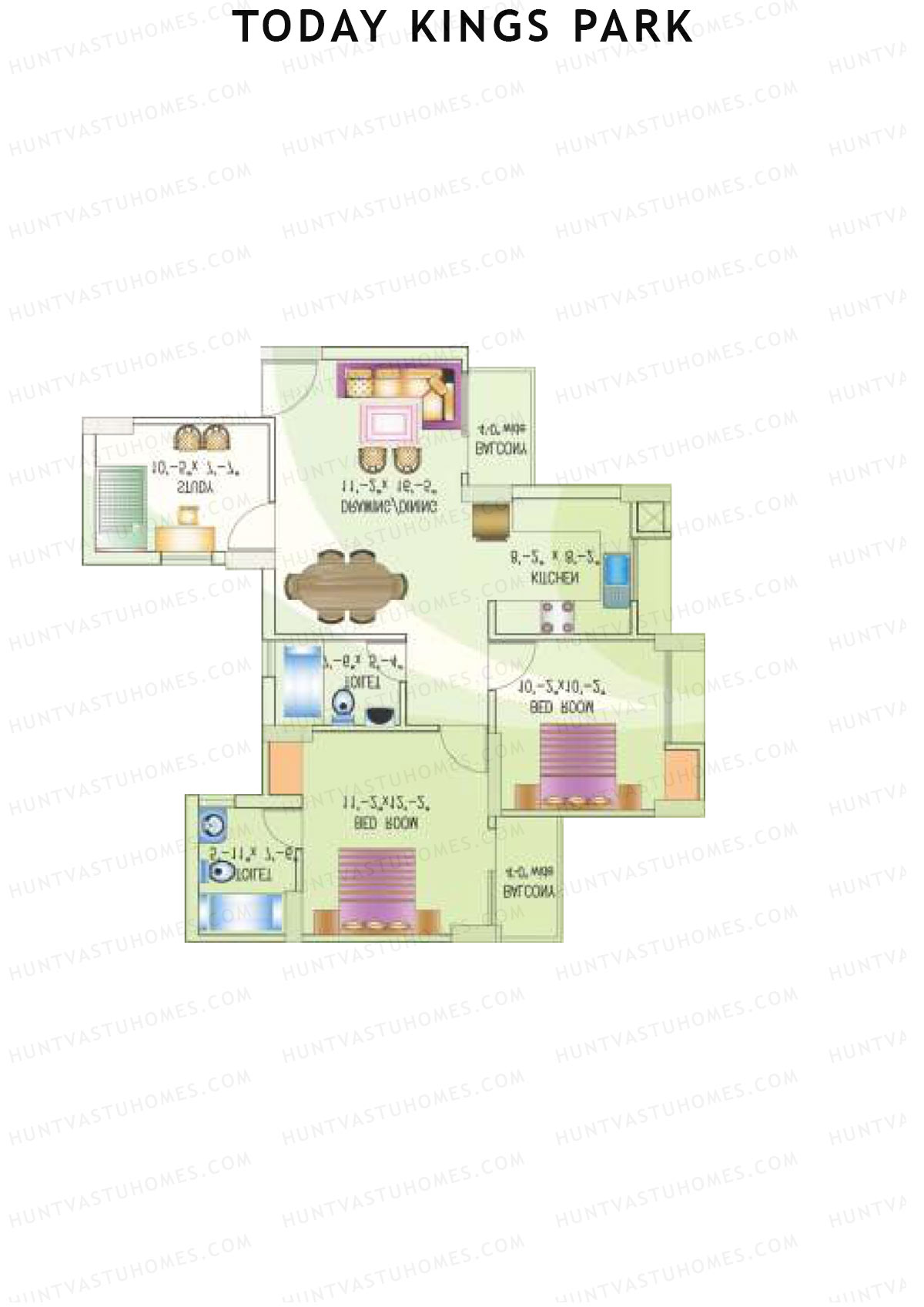 Today Kings Park Tower I Unit 2 (Type A) Floor Plan