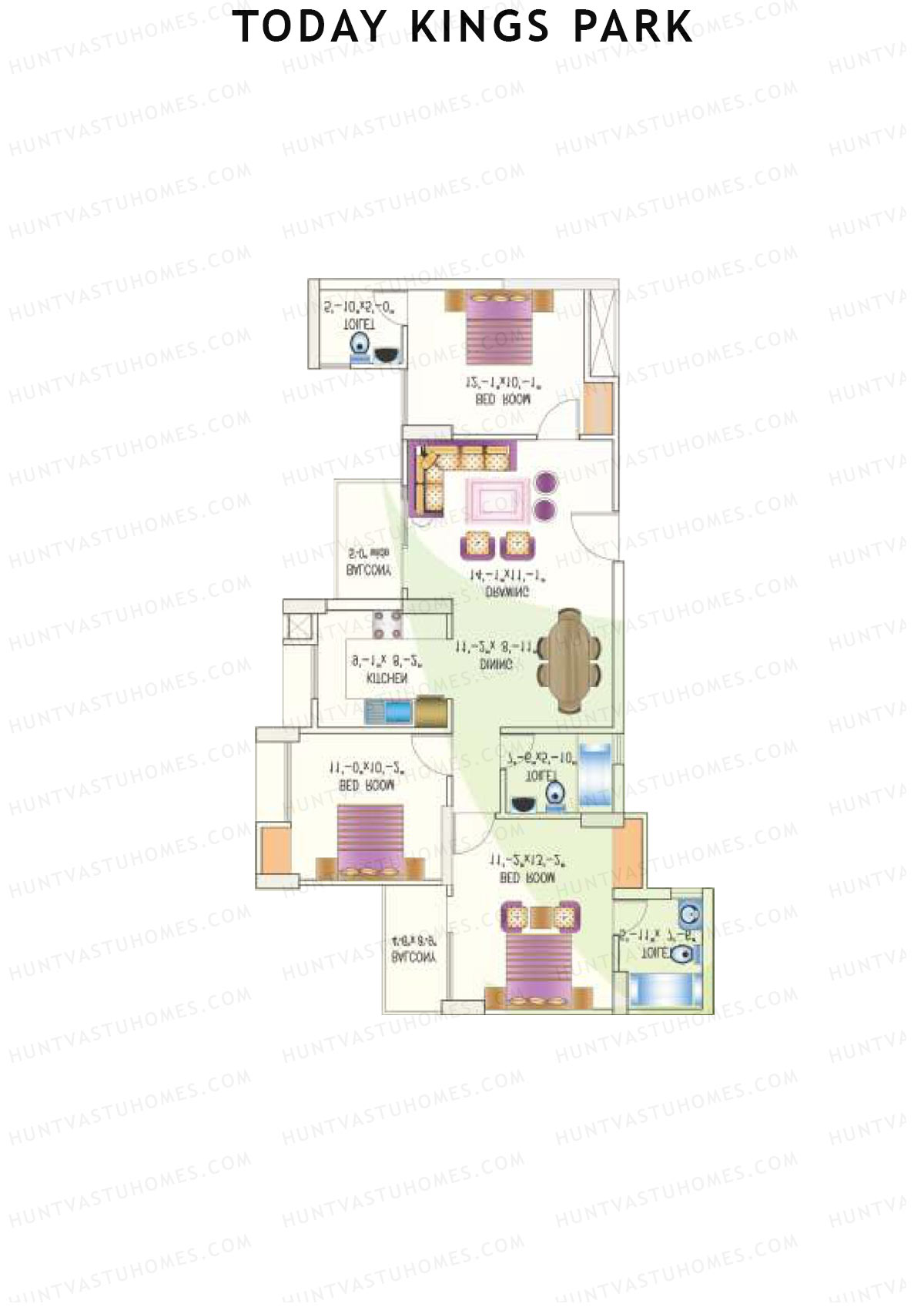 Today Kings Park Tower I Unit 3 (Type B) Floor Plan