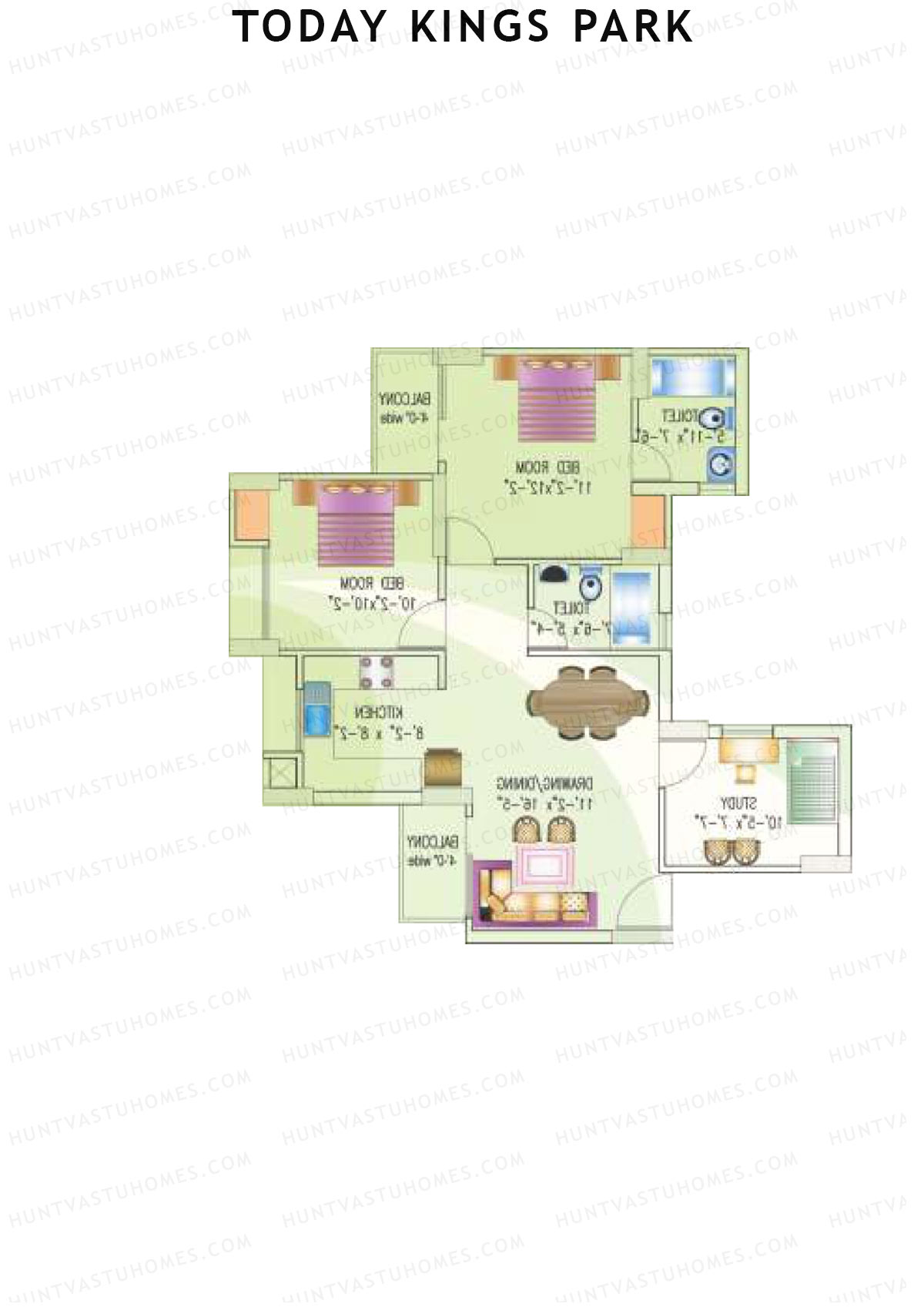 Today Kings Park Tower I Unit 4 (Type A) Floor Plan