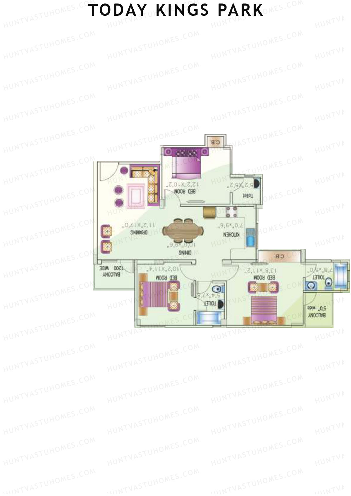Today Kings Park Tower K Unit 1 (Type A) Floor Plan