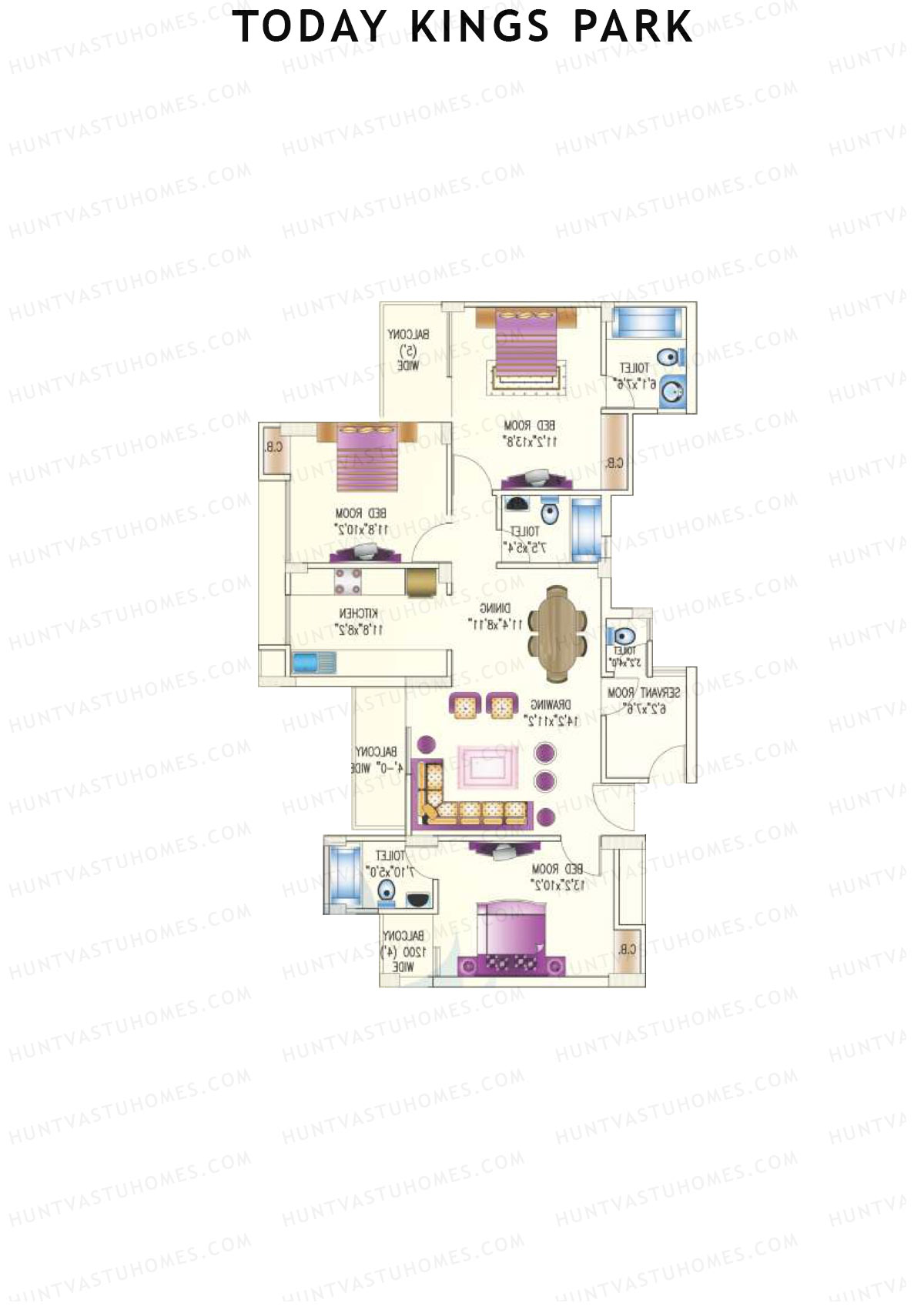 Today Kings Park Tower K Unit 4 Floor Plan