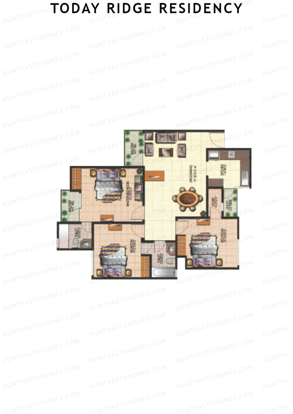 Today Ridge Residency Block H Unit 3 Floor Plan