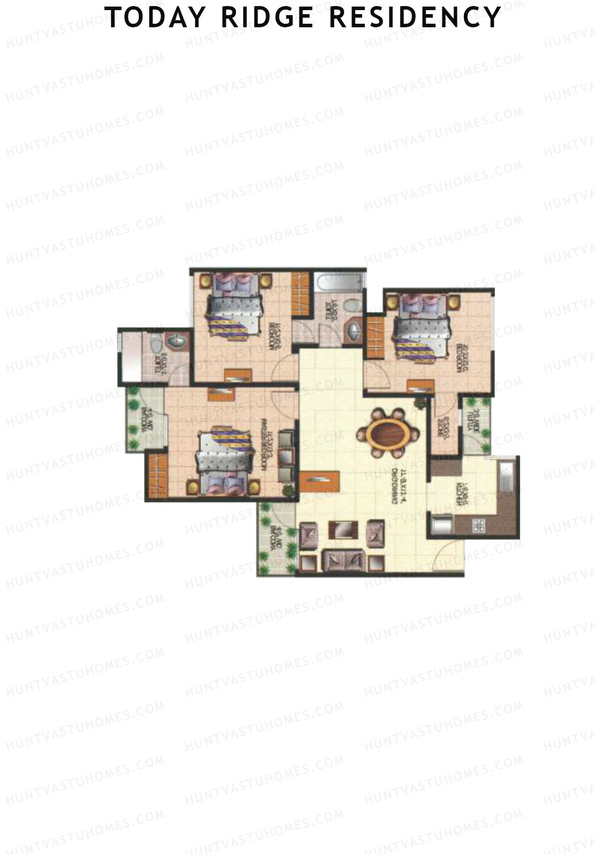 Today Ridge Residency Block H Unit 4 Floor Plan