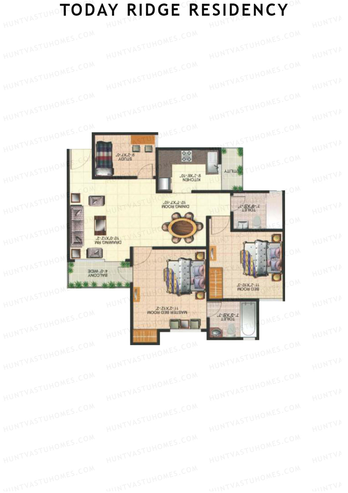 Today Ridge Residency Block P Unit 1 Floor Plan