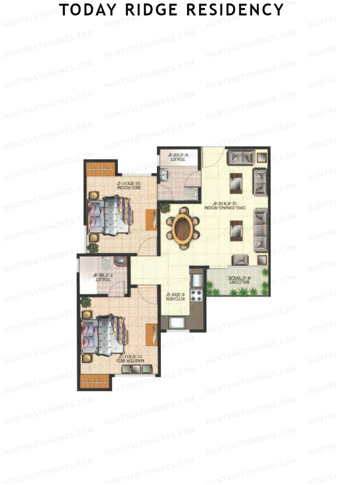 Today Ridge Residency Block P Unit 2 Floor Plan