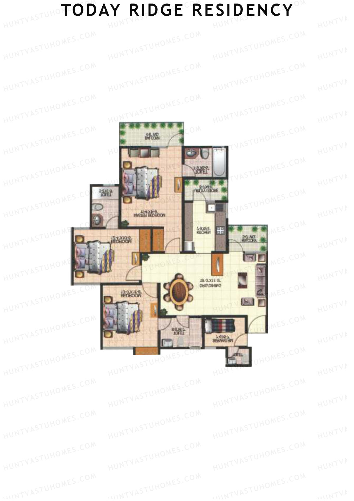 Today Ridge Residency Block Q Unit 3 Floor Plan
