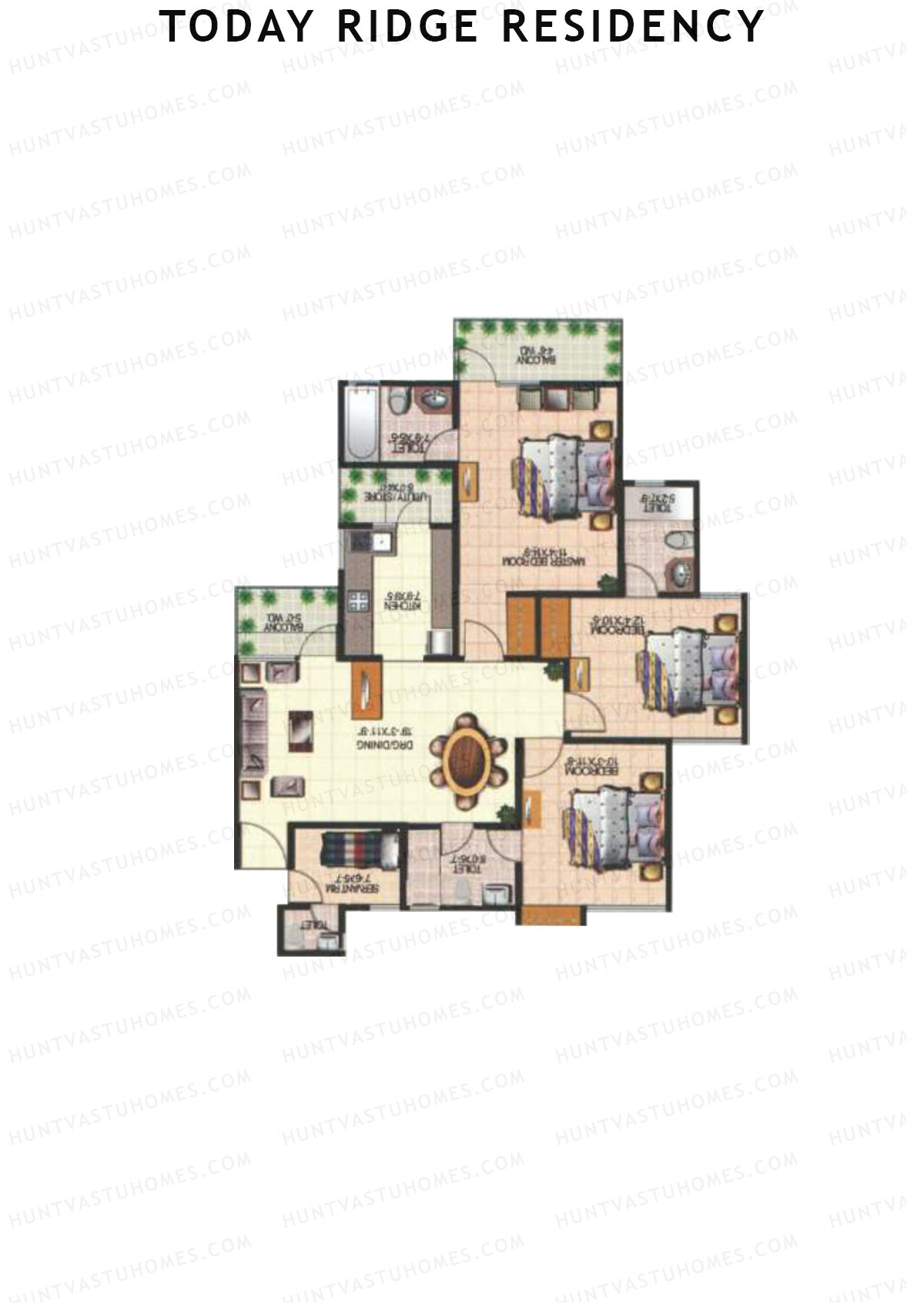 Today Ridge Residency Block Q Unit 4 Floor Plan