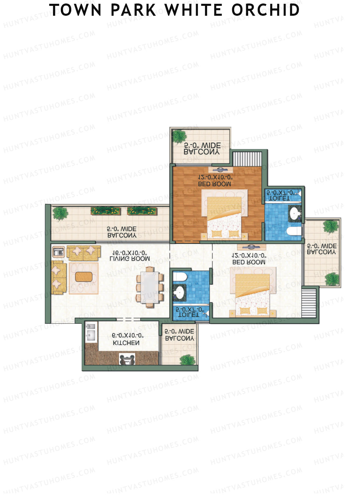 Town Park White Orchid Tower 1 Unit 1 Floor Plan