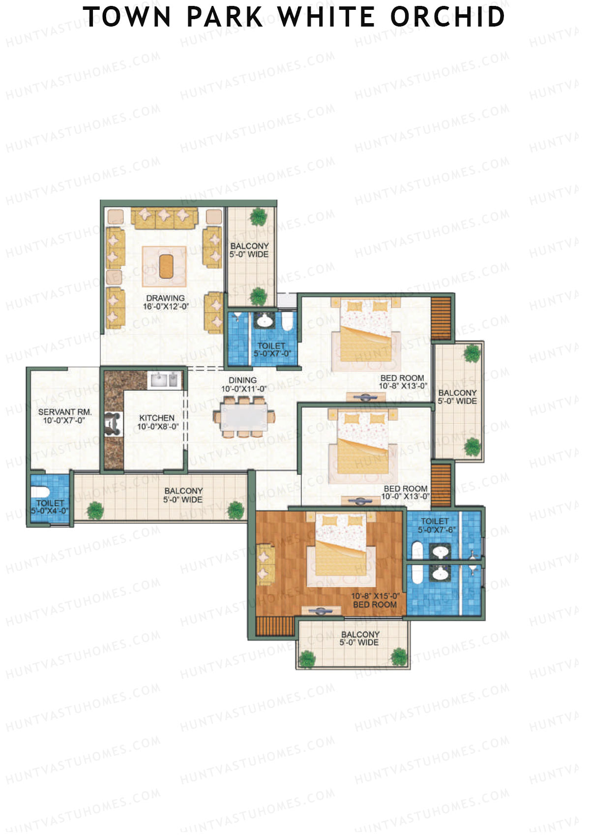 Town Park White Orchid Tower 2 Unit 1 Floor Plan