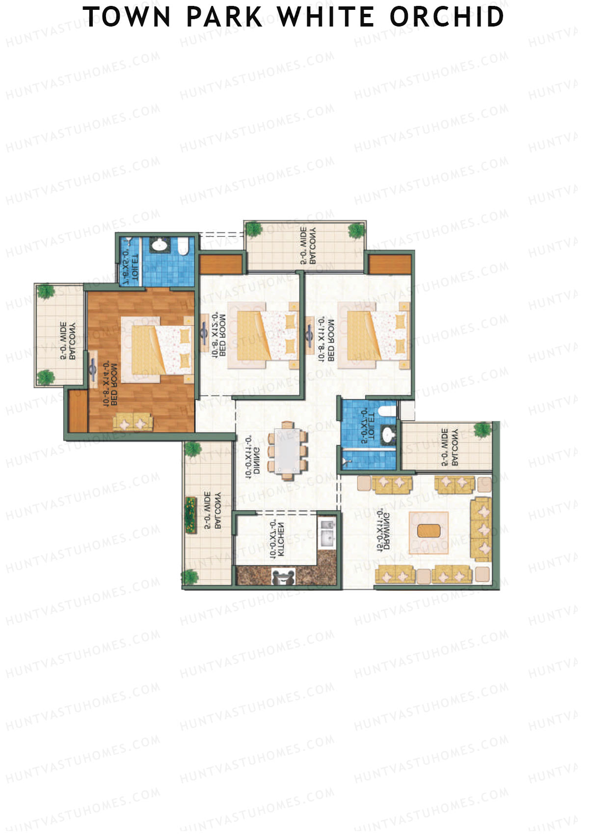 Town Park White Orchid Tower 2 Unit 4 Floor Plan