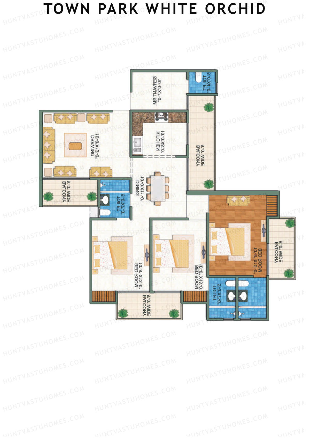Town Park White Orchid Tower 2 Unit 6 Floor Plan