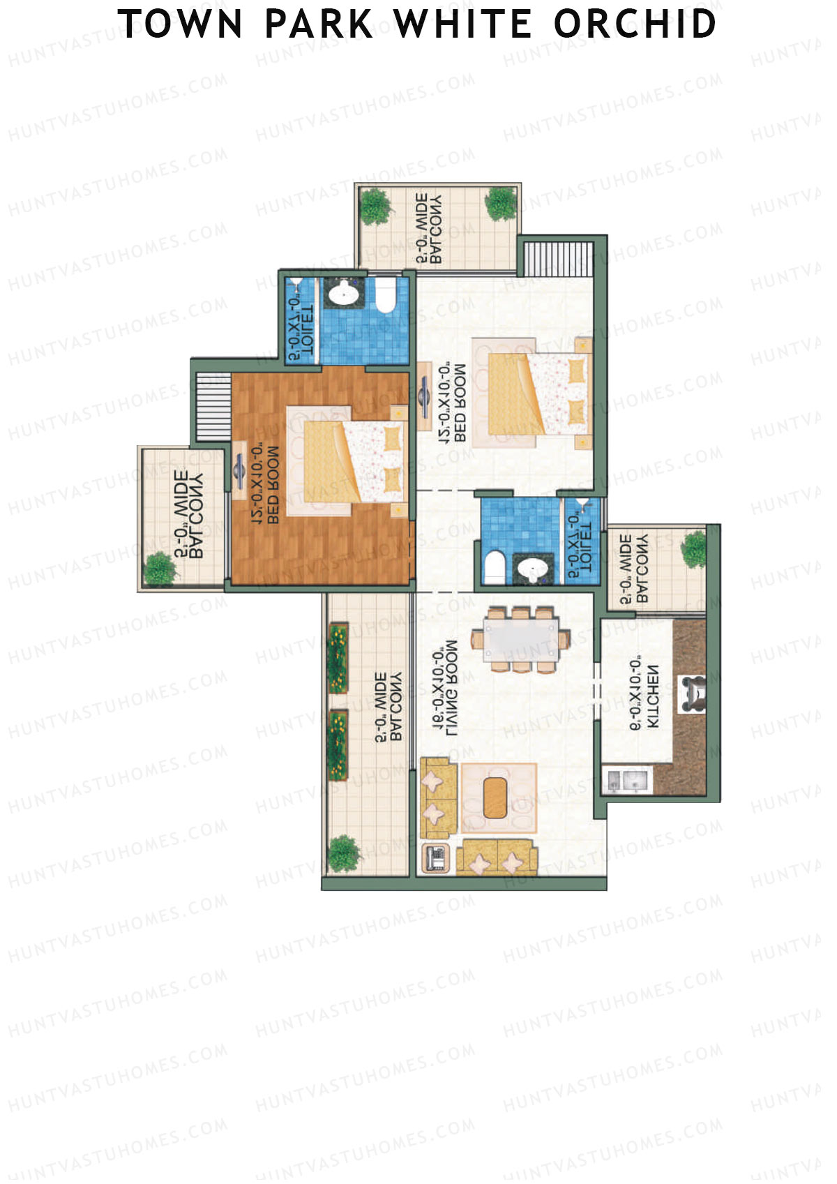 Town Park White Orchid Tower 3 Unit 1 Floor Plan