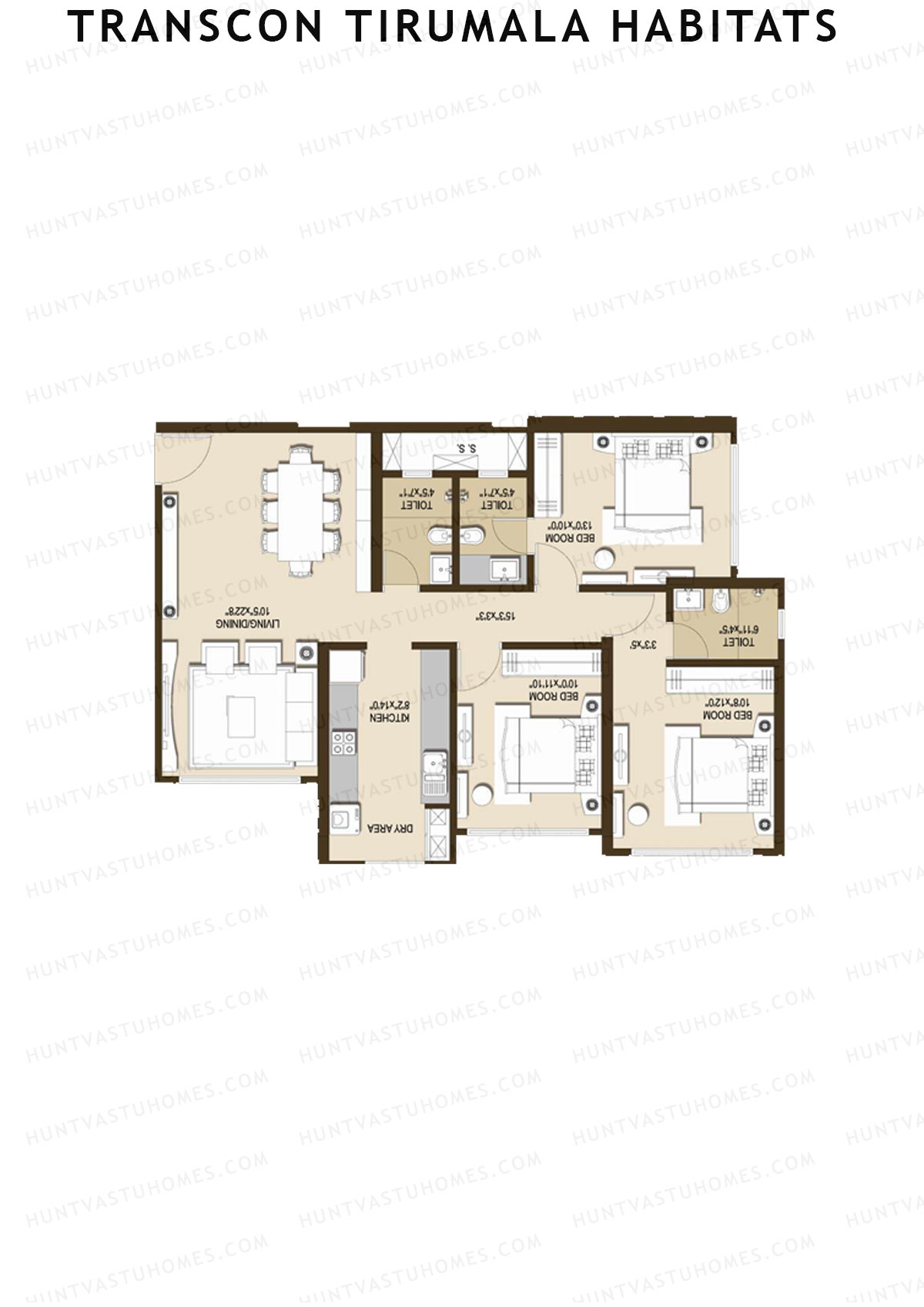 Transcon Tirumala Habitats Wing A Unit 3 Floor Plan