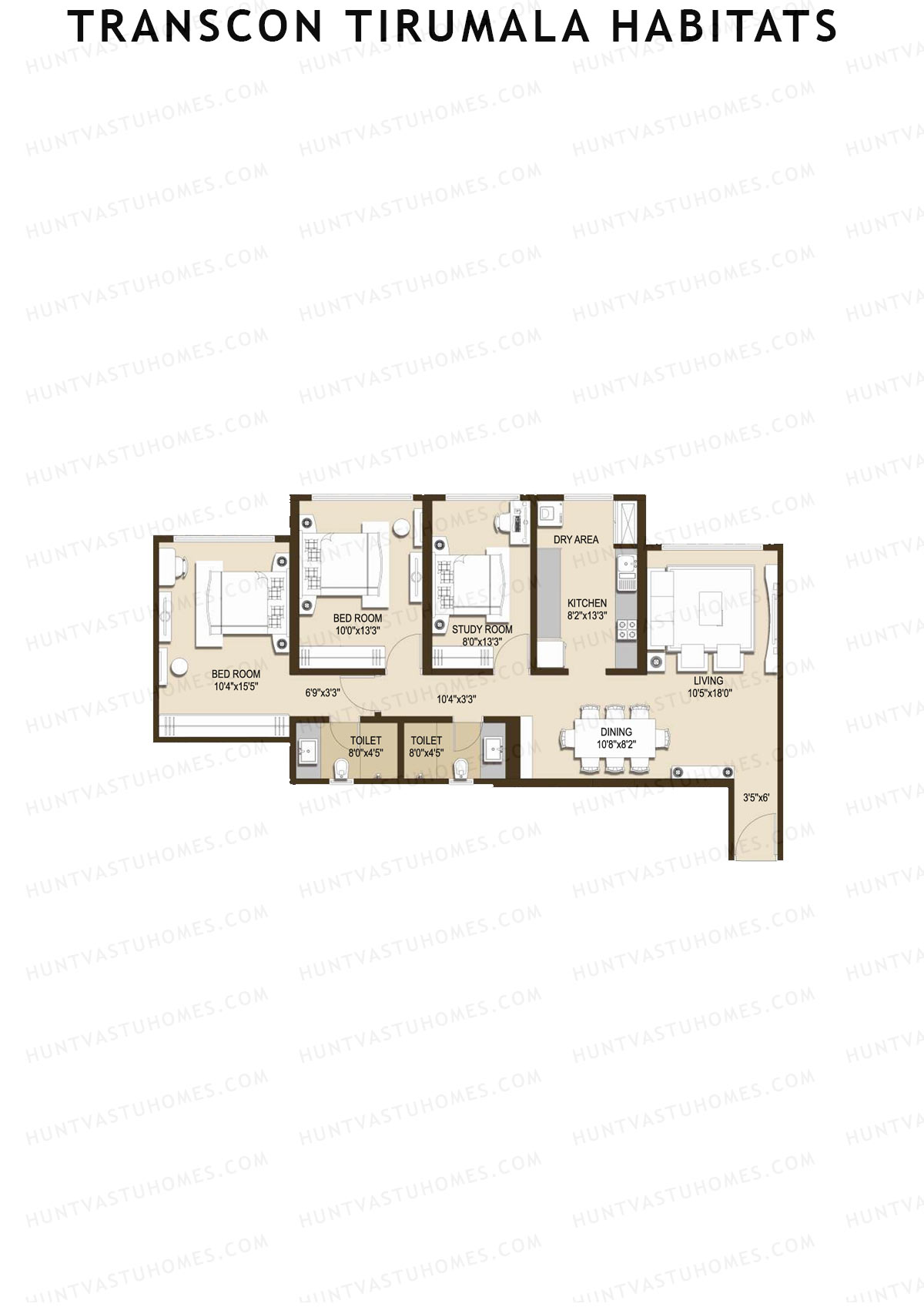 Transcon Tirumala Habitats Wing B Unit 1 Floor Plan