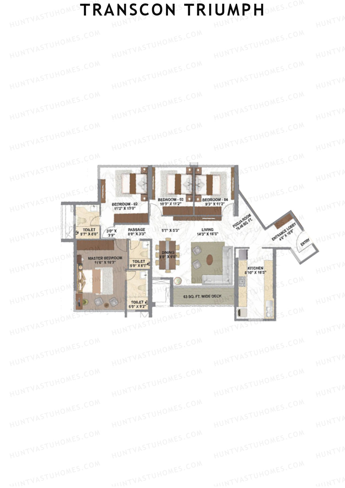 Transcon Triumph Wing A Unit 1 Floor Plan
