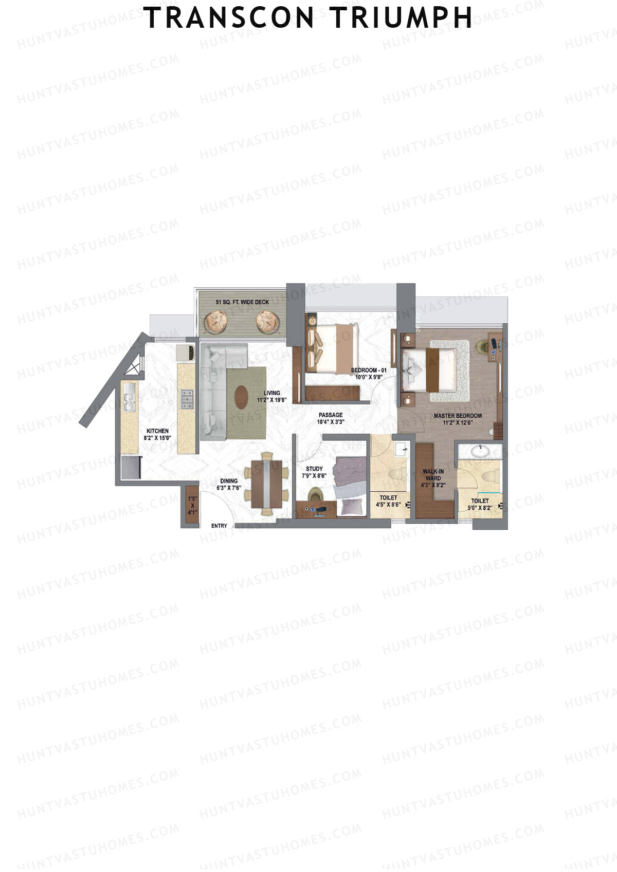 Transcon Triumph Wing A Unit 2 Floor Plan