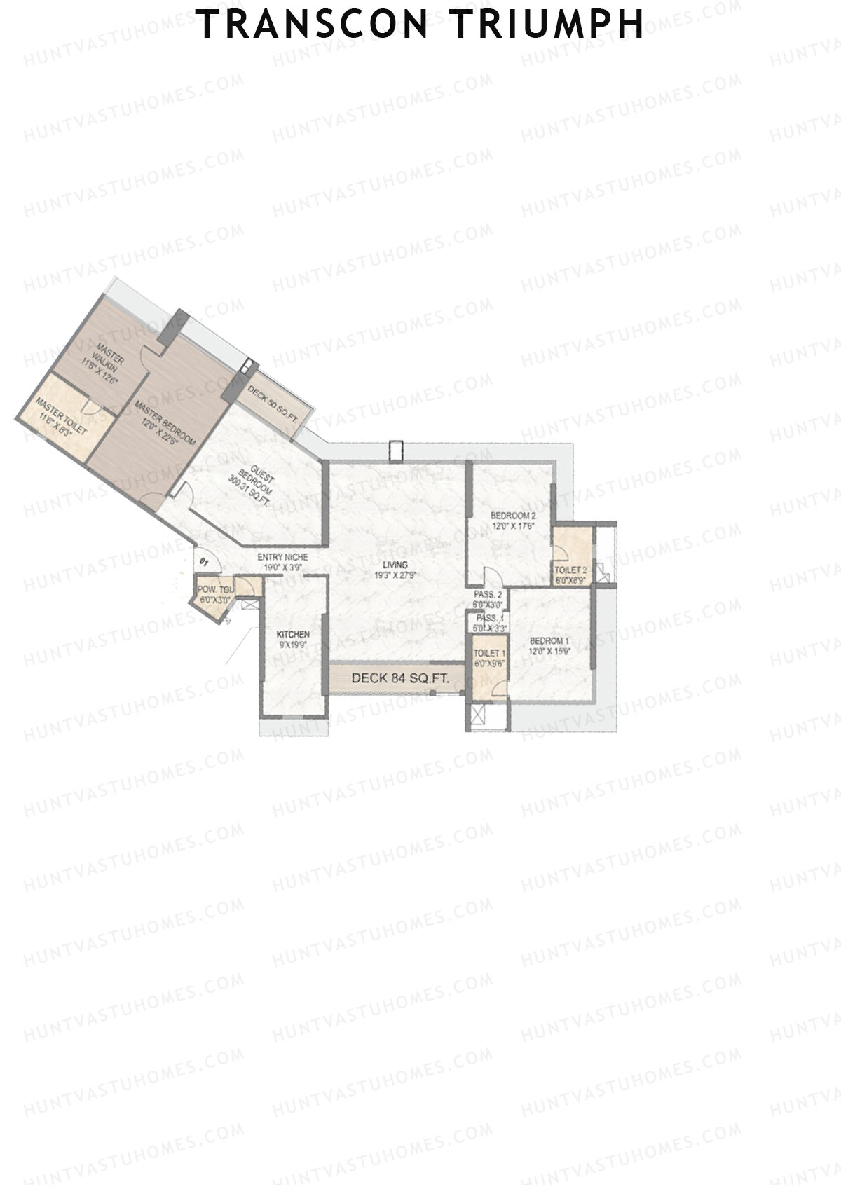 Transcon Triumph Wing B Unit 1 Floor Plan