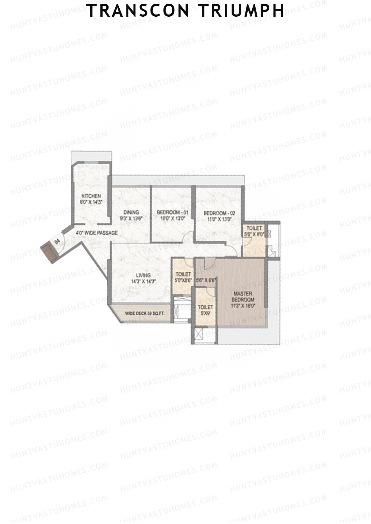 Transcon Triumph Wing B Unit 3 Floor Plan