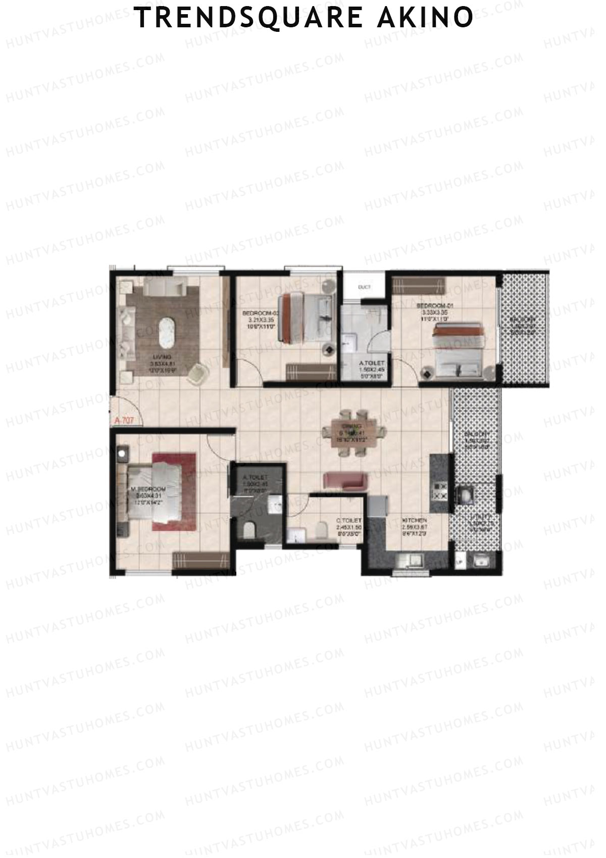 Trendsquare Akino Block A Unit 6 Floor Plan