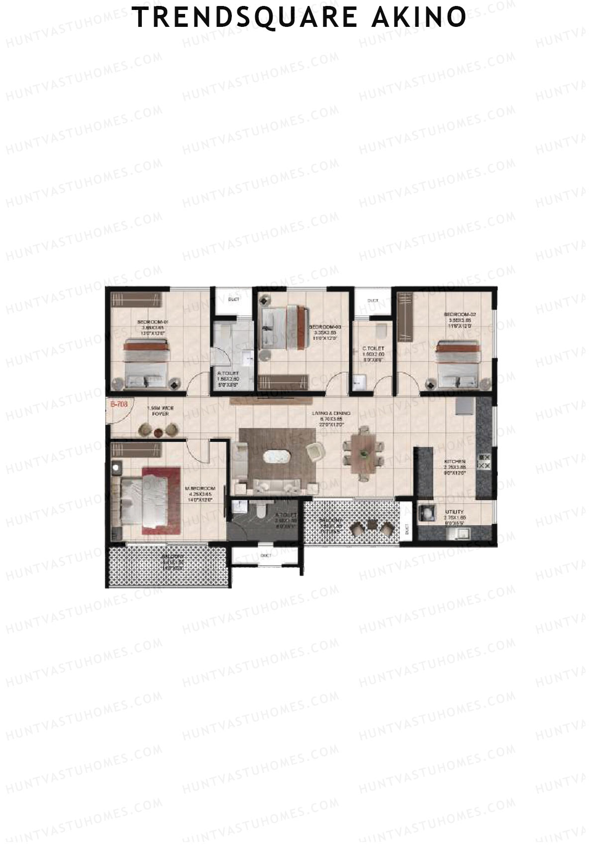 Trendsquare Akino Block A Unit 8 Floor Plan