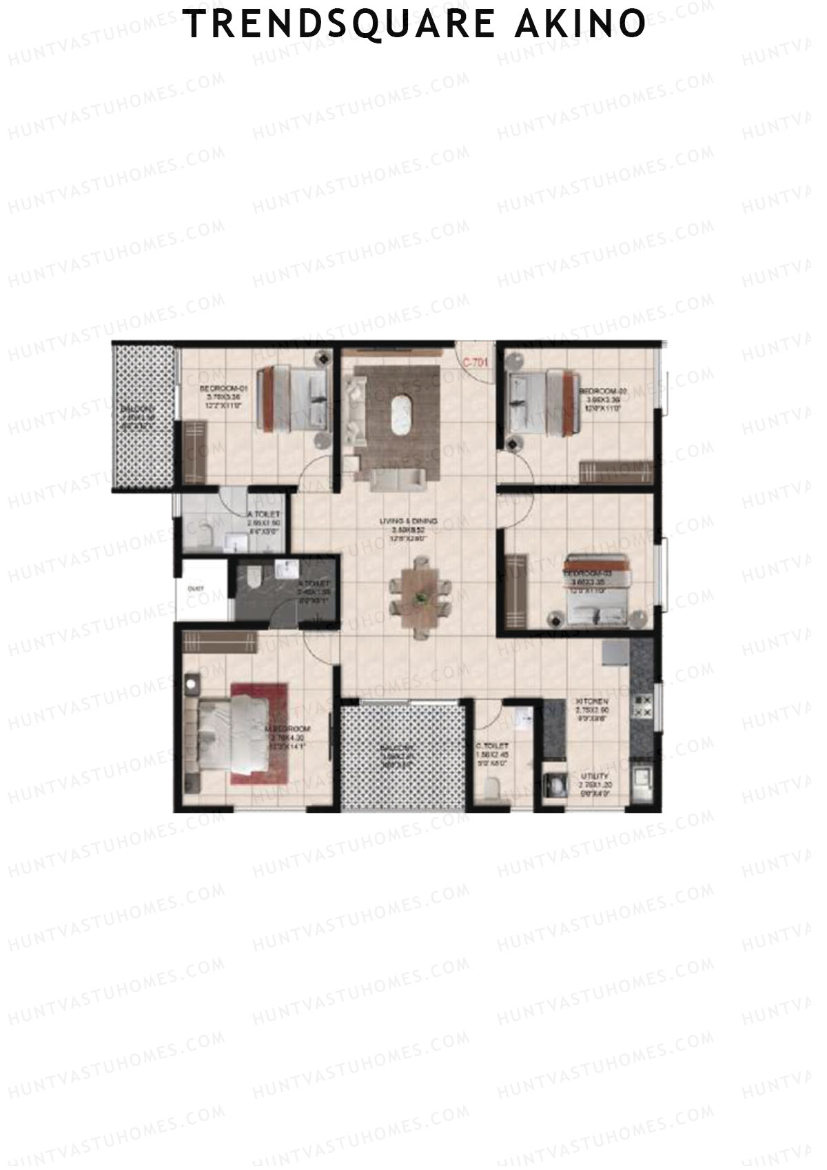Trendsquare Akino Block C Unit 1 Floor Plan