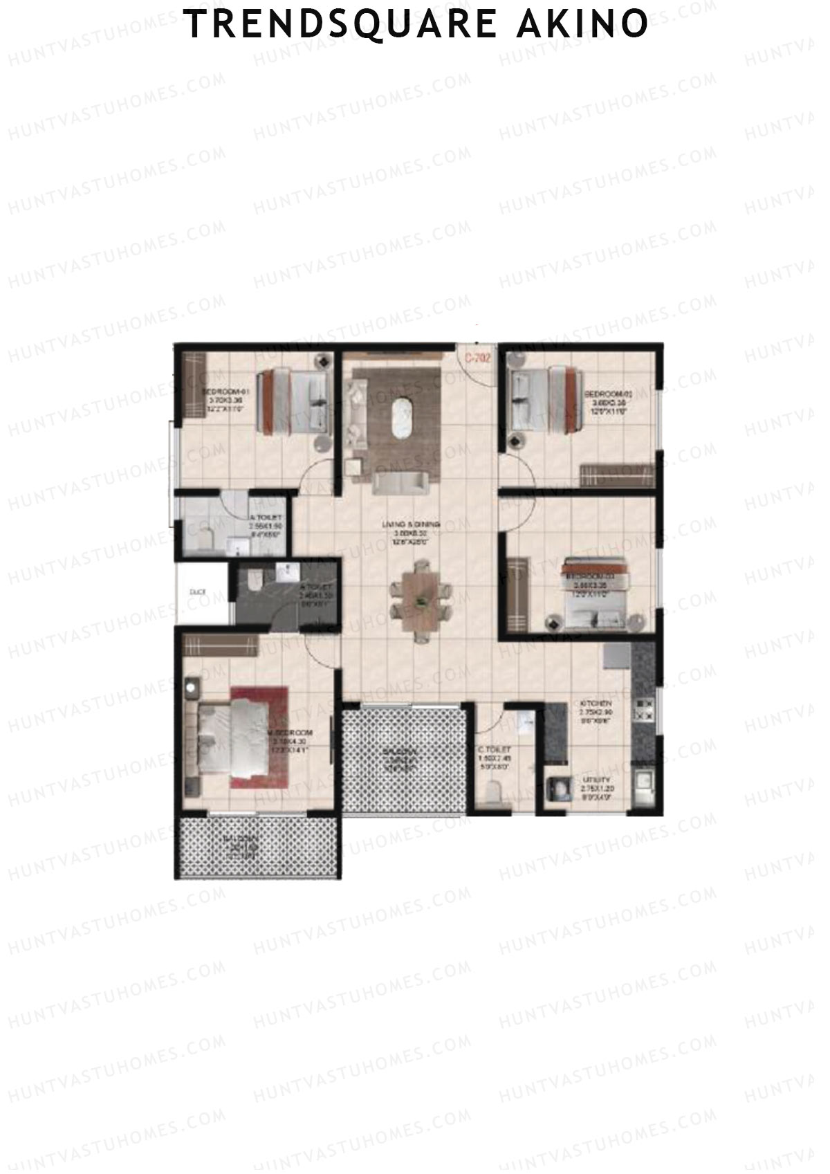 Trendsquare Akino Block C Unit 2 Floor Plan