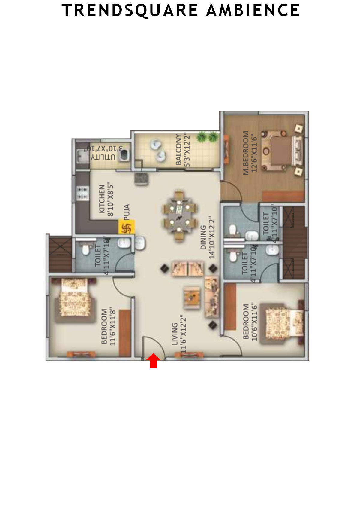 Trendsquare Ambience Tower A Unit 11 Floor Plan
