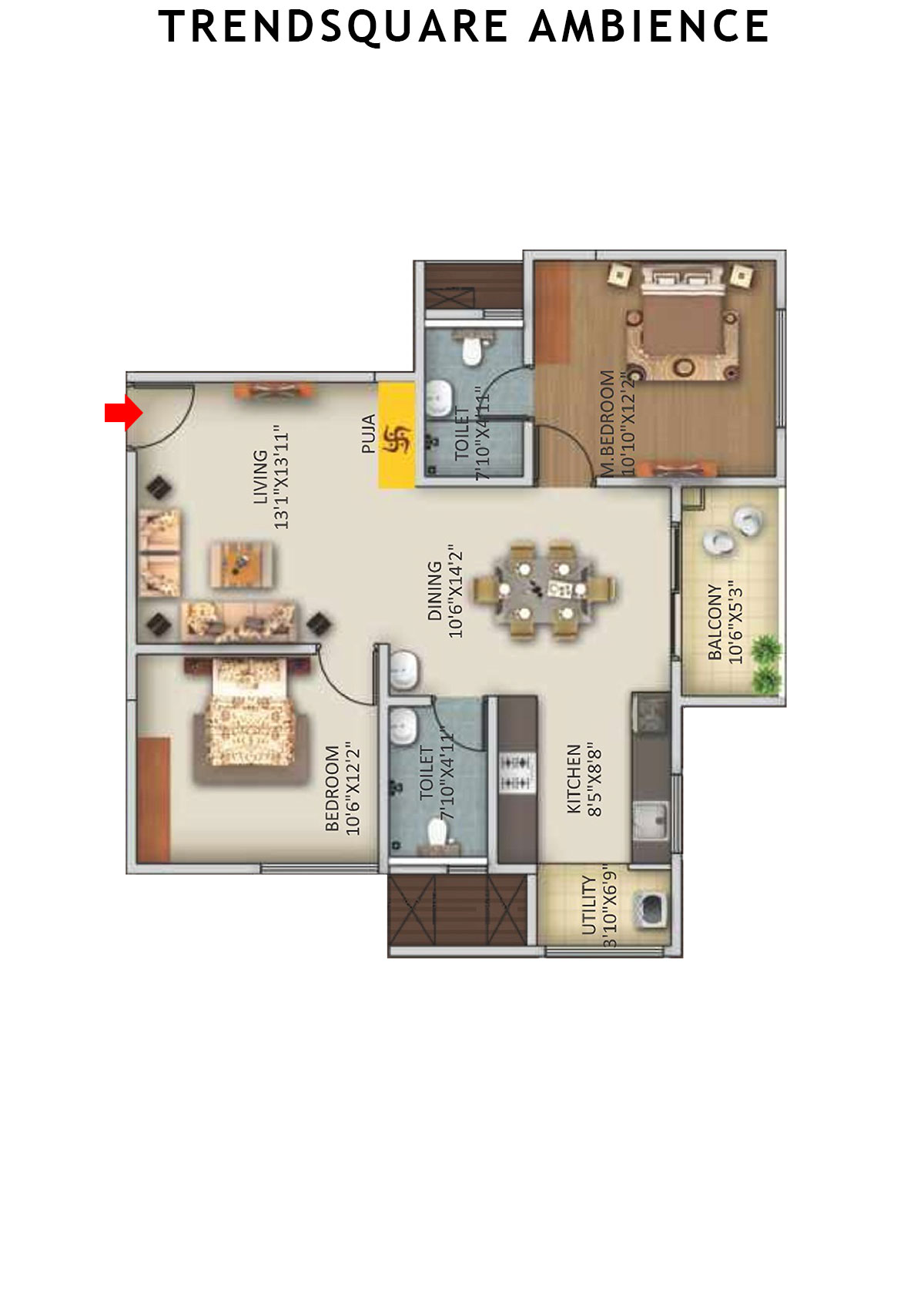 Trendsquare Ambience Tower A Unit 2 Floor Plan
