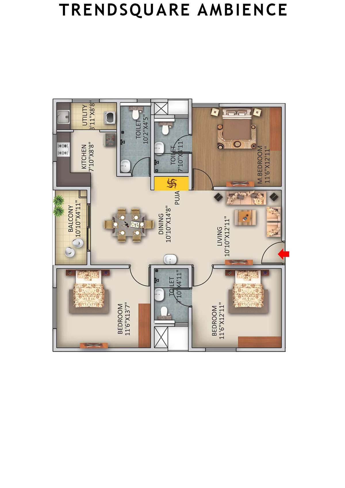 Trendsquare Ambience Tower A Unit 8 Floor Plan