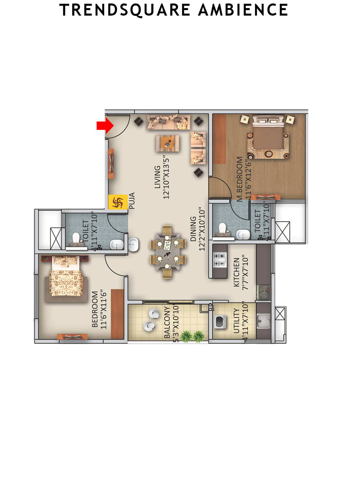 Trendsquare Ambience Tower A Unit 9 Floor Plan