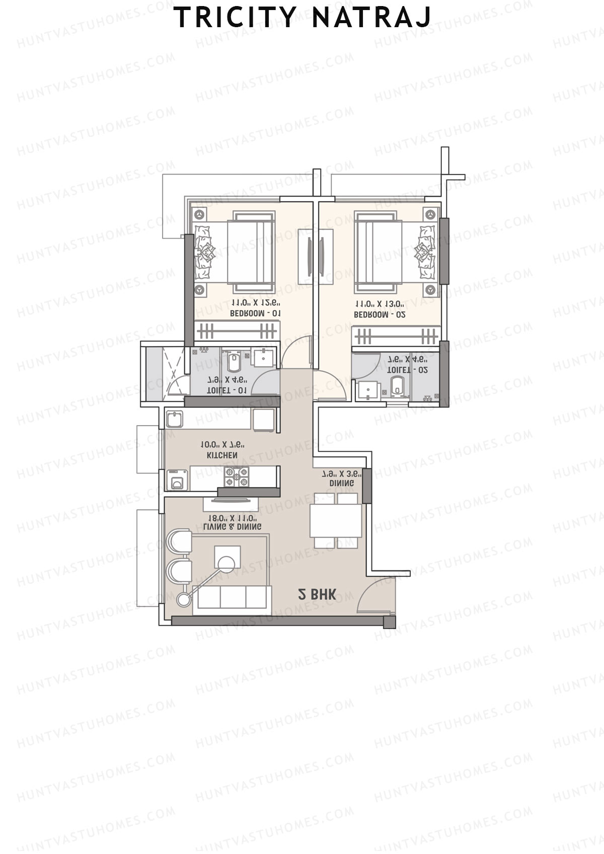 Tricity Natraj Tower A Unit 1 Floor Plan